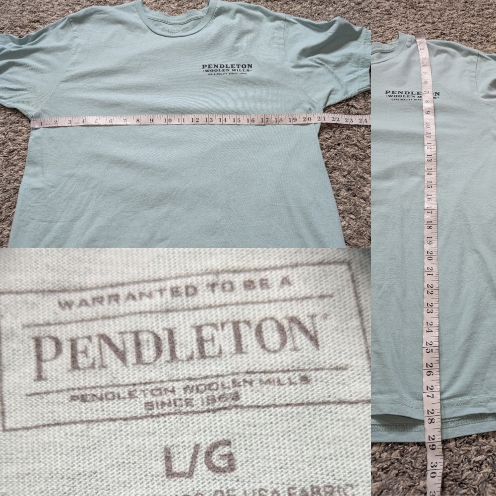 Pendleton Light Blue Aztec Print Short Sleeve Cot… - image 6
